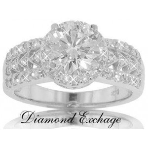 1.80 CT Tw Round Cut Diamond Engagement Ring In 14 K